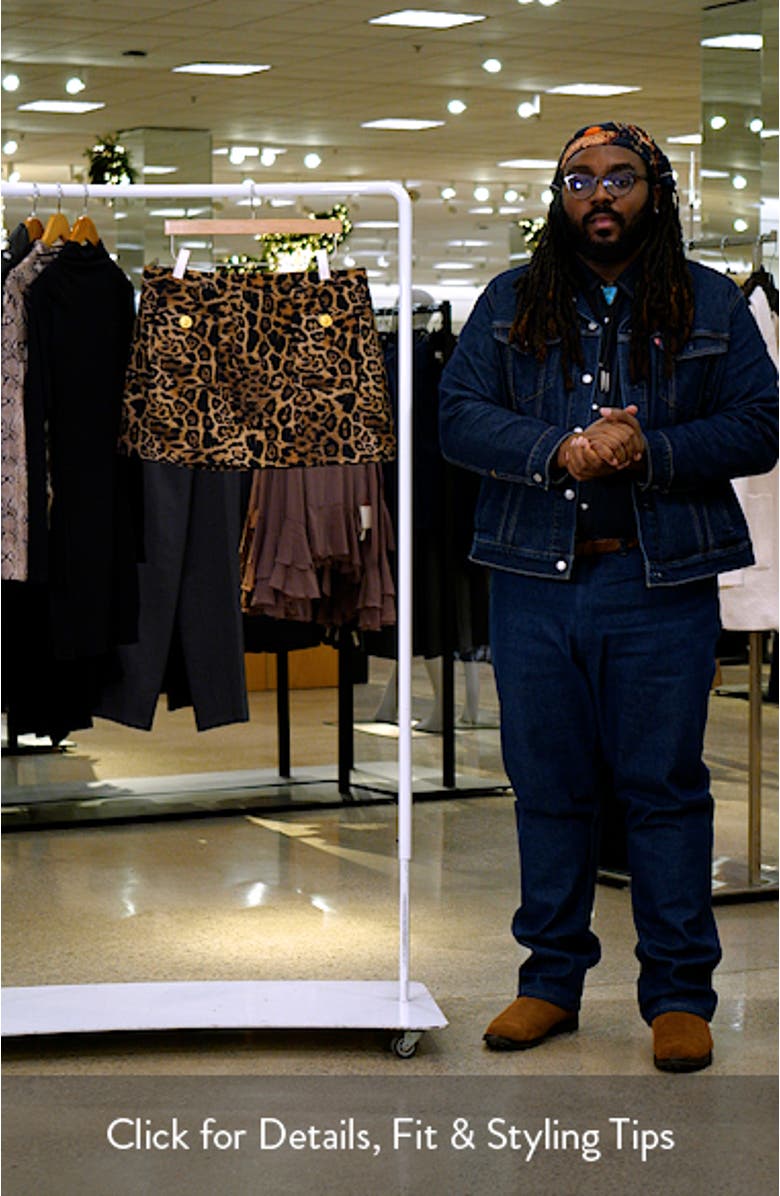 Cyra Leopard Print Cotton Miniskirt, sales video thumbnail