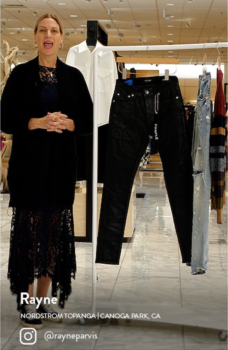 Black Label Coated Stretch Skinny Jeans, sales video thumbnail