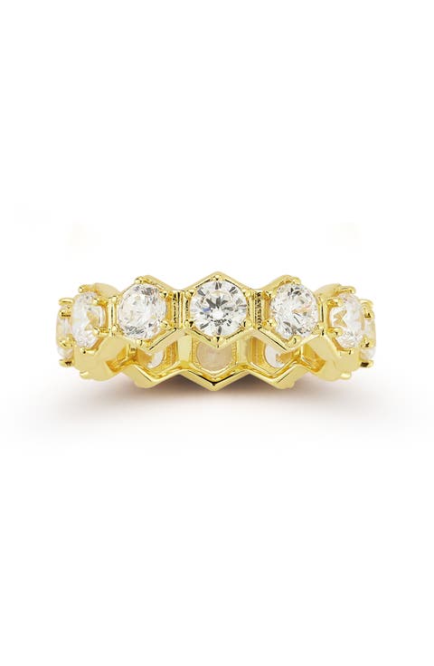 Hexagon Cubic Zirconia Ring