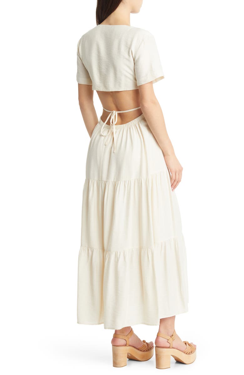 MOON RIVER Cutout Stretch Cotton Maxi Dress, Alternate, color, 