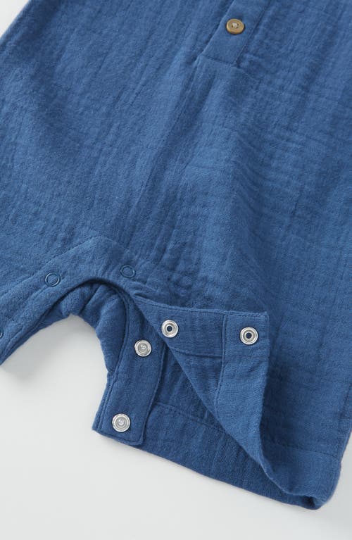 Nordstrom Cotton Gauze Henley Romper In Blue