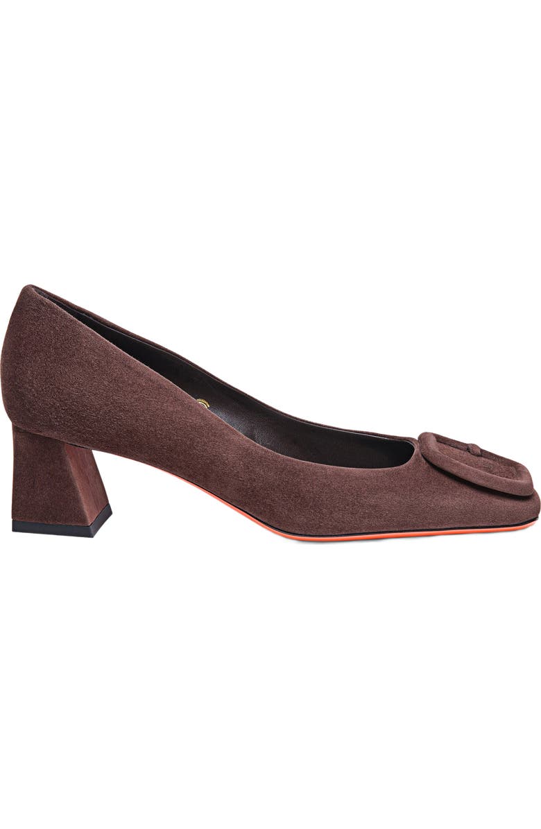 Santoni Suede low-heel pump, Main, color, Brown