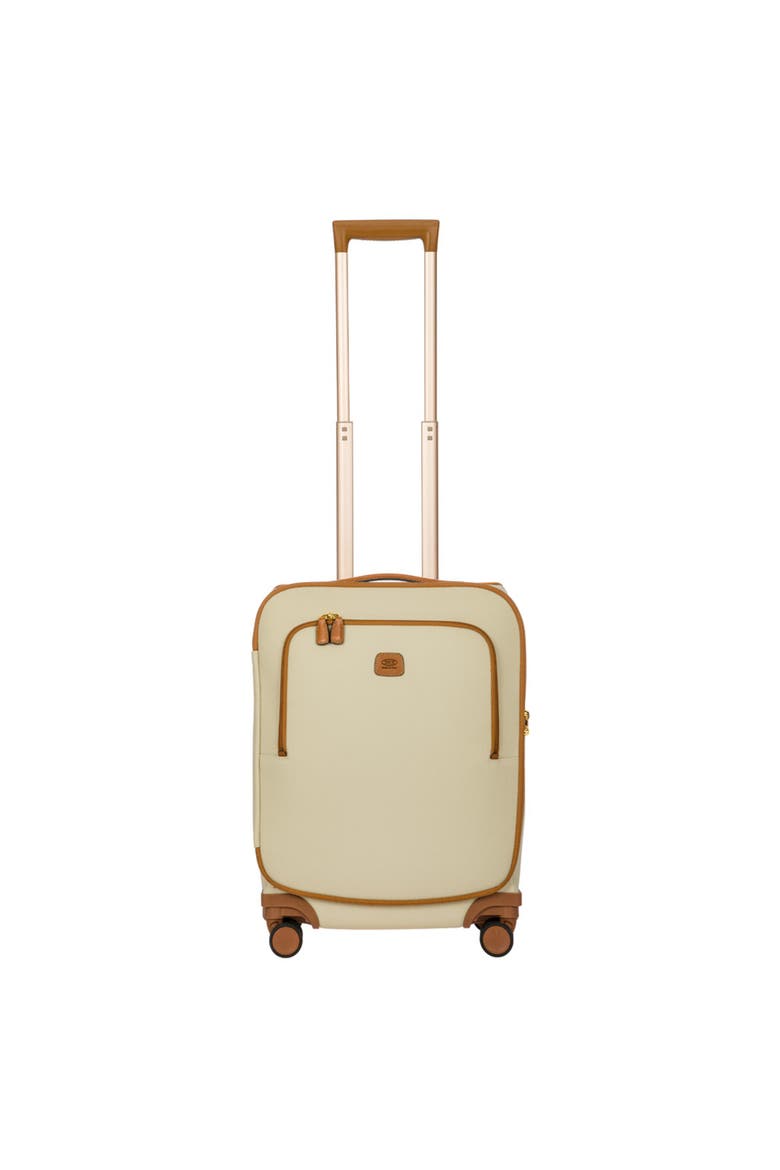 Firenze Softside 21" Carry On Compound Spinner Luggage, Main, color, Cream