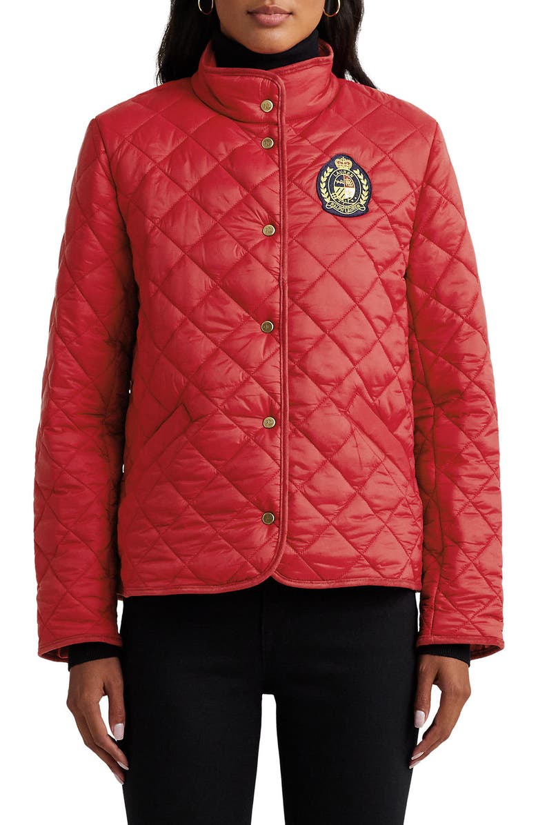 Lauren Ralph Lauren Diamond Quilted Jacket, Main, color, Martin Red