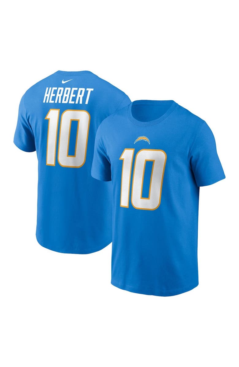 Nike Men's Nike Justin Herbert Powder Blue Los Angeles Chargers Player Name & Number T-Shirt, Main, color, Powder Blue