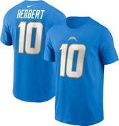 Nike Men's Nike Justin Herbert Powder Blue Los Angeles Chargers Player Name & Number T-Shirt