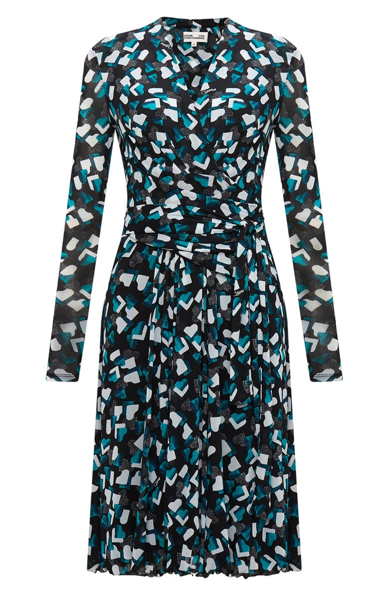 Diane von Furstenberg Brenda Long Sleeve Faux Wrap Dress, Alternate, color, 