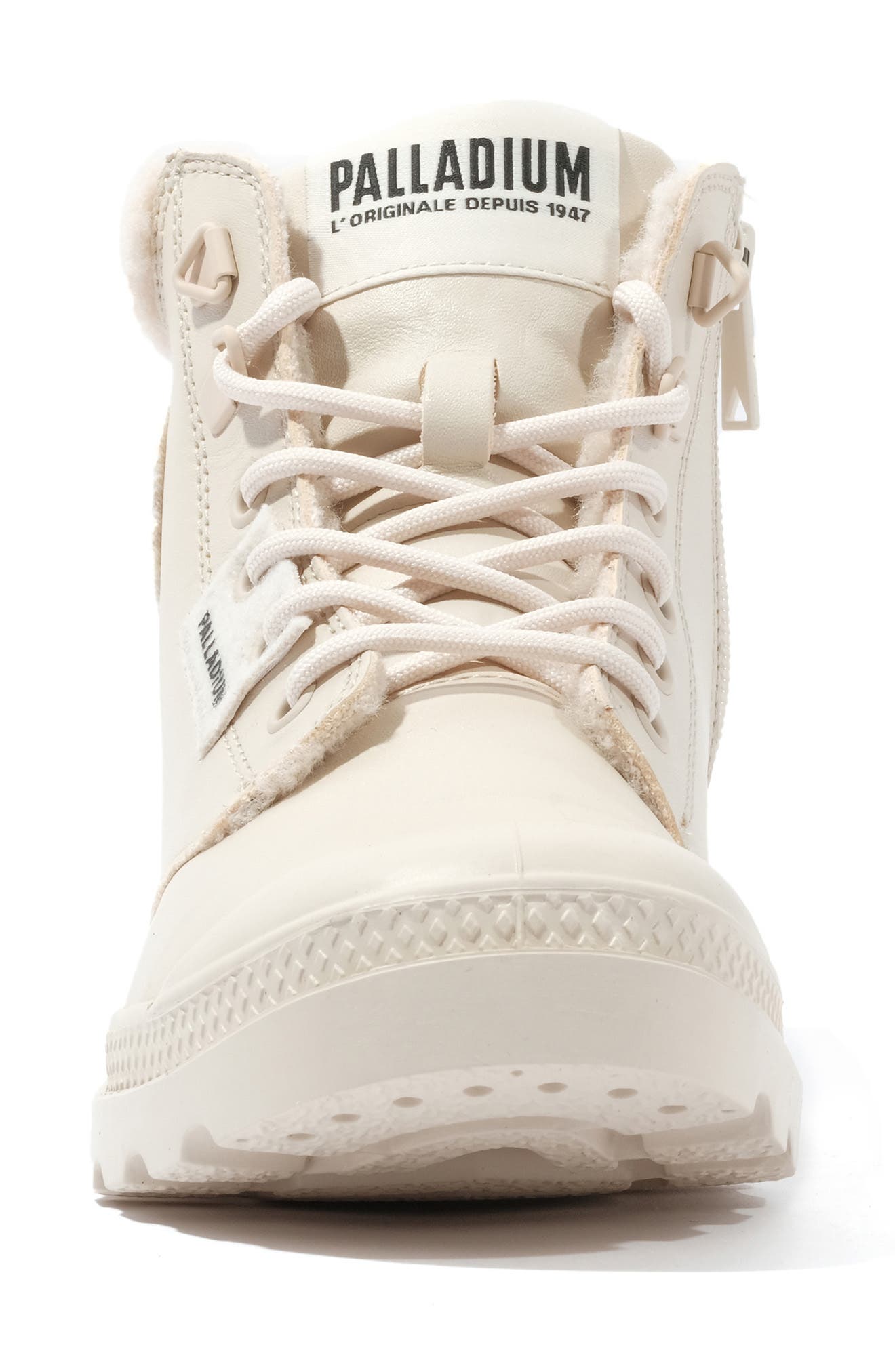 Palladium Pampa Hi Faux Fur Lined Boot, Alternate, color, Almond Milk