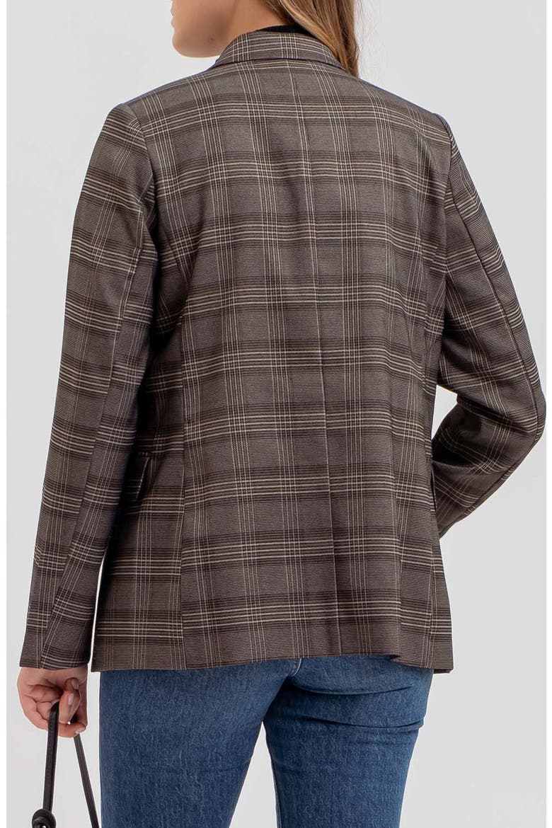 Plaid Double Breasted Blazer, Alternate, color, CHARCOAL