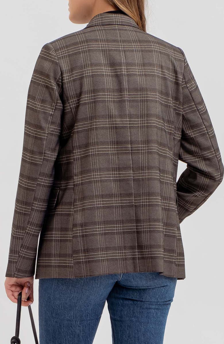 Blu Pepper Plaid Double Breasted Blazer, Alternate, color, Charcoal