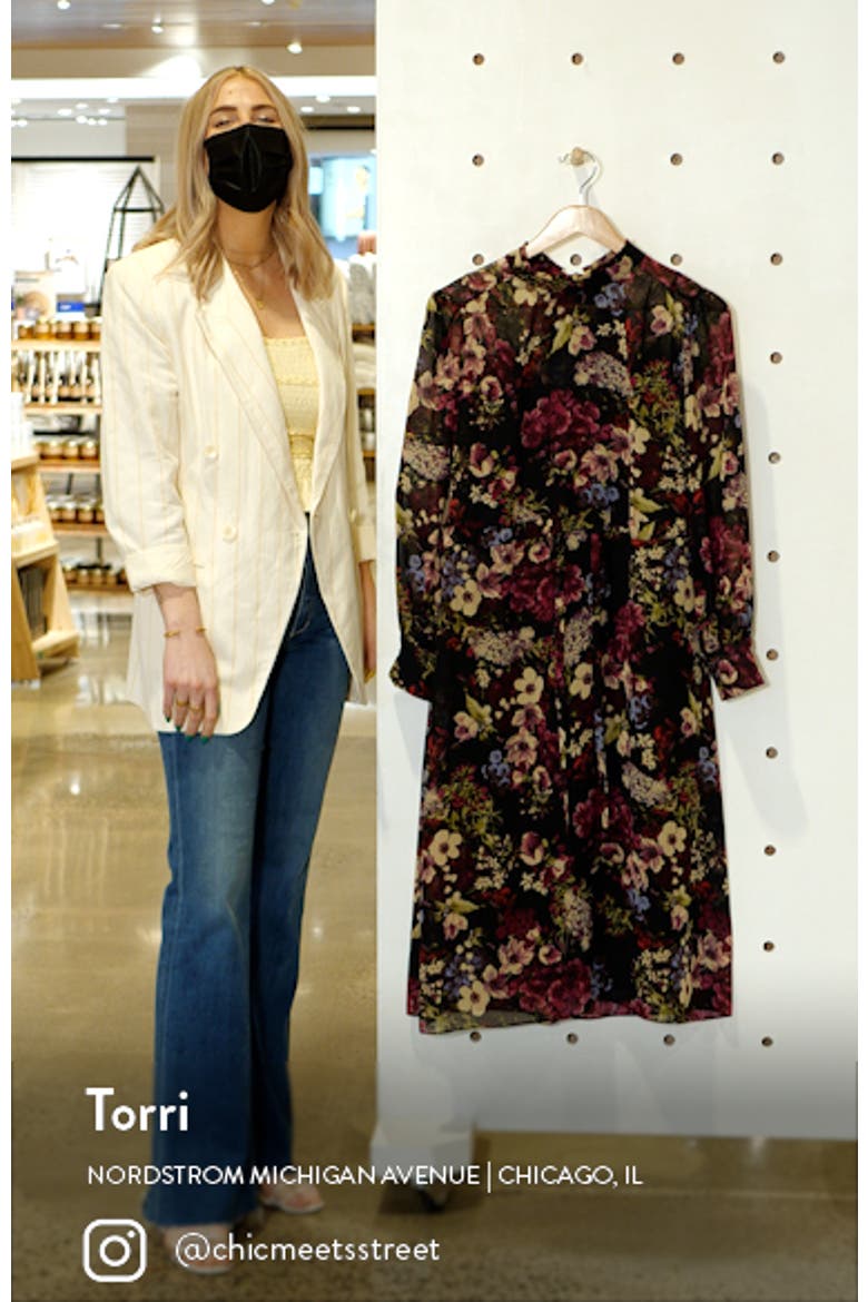 Floral Long Sleeve A-Line Dress video