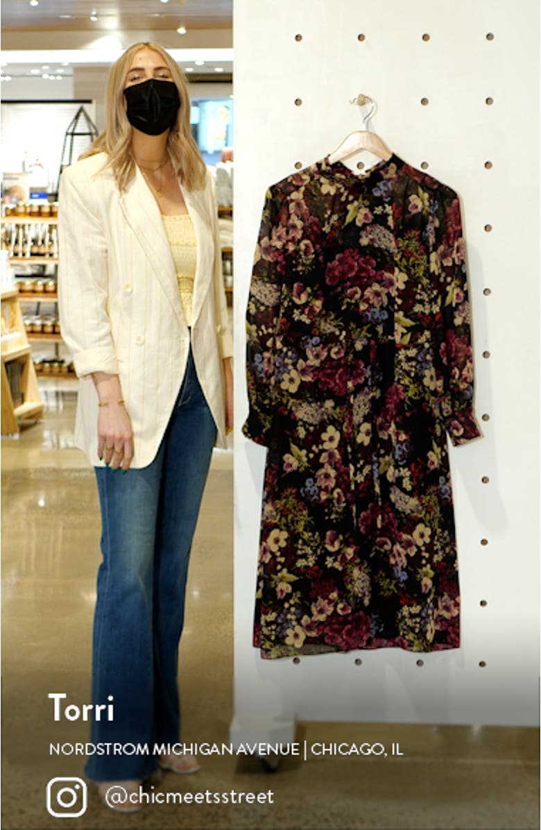 Floral Long Sleeve A-Line Dress, sales video thumbnail