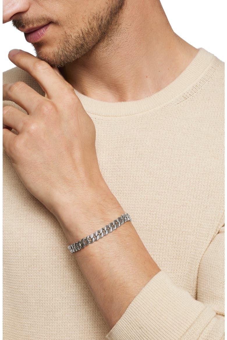 Curb Chain Bracelet, 8mm, Alternate, color, SILVER