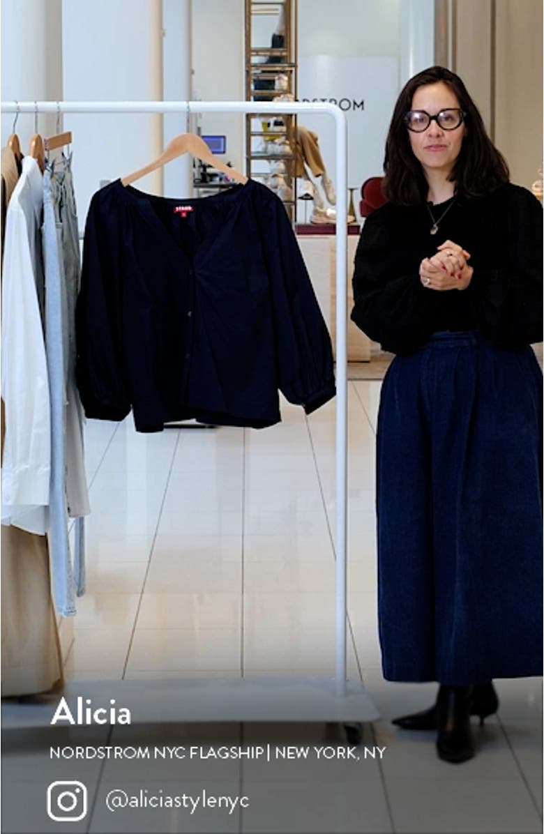 New Dill Stretch Cotton Button-Up Blouse, sales video thumbnail