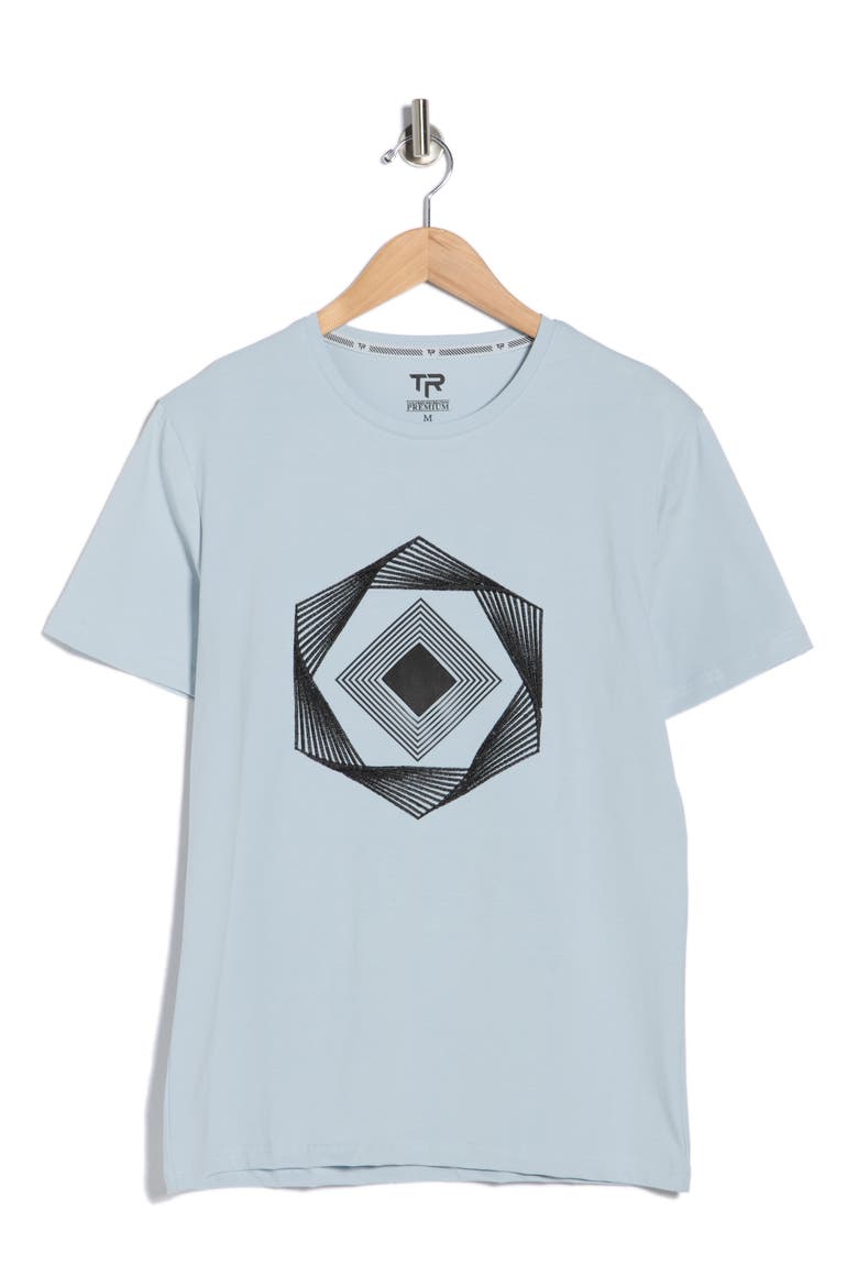 3D Abstract Graphic T-Shirt, Alternate, color, DARK BLUE