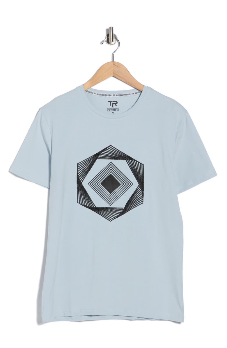 T.R. PREMIUM 3D Abstract Graphic T-Shirt, Main, color, Dark Blue