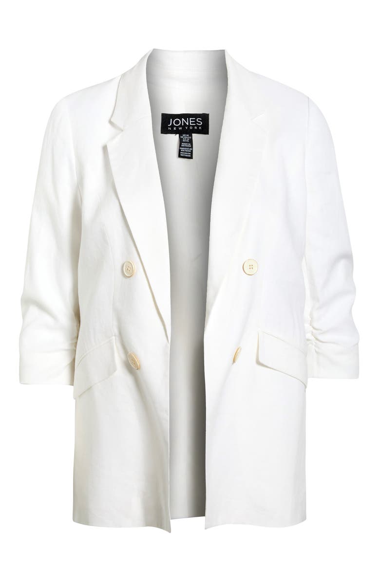 Jones New York Open Front Linen Blend Jacket, Alternate, color, Natural White