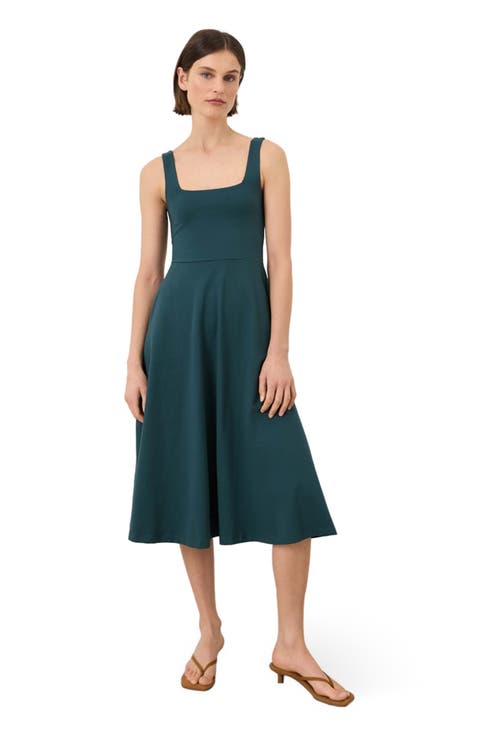 Fit & Flare Square Neck Dress Made With Organic Cotton
