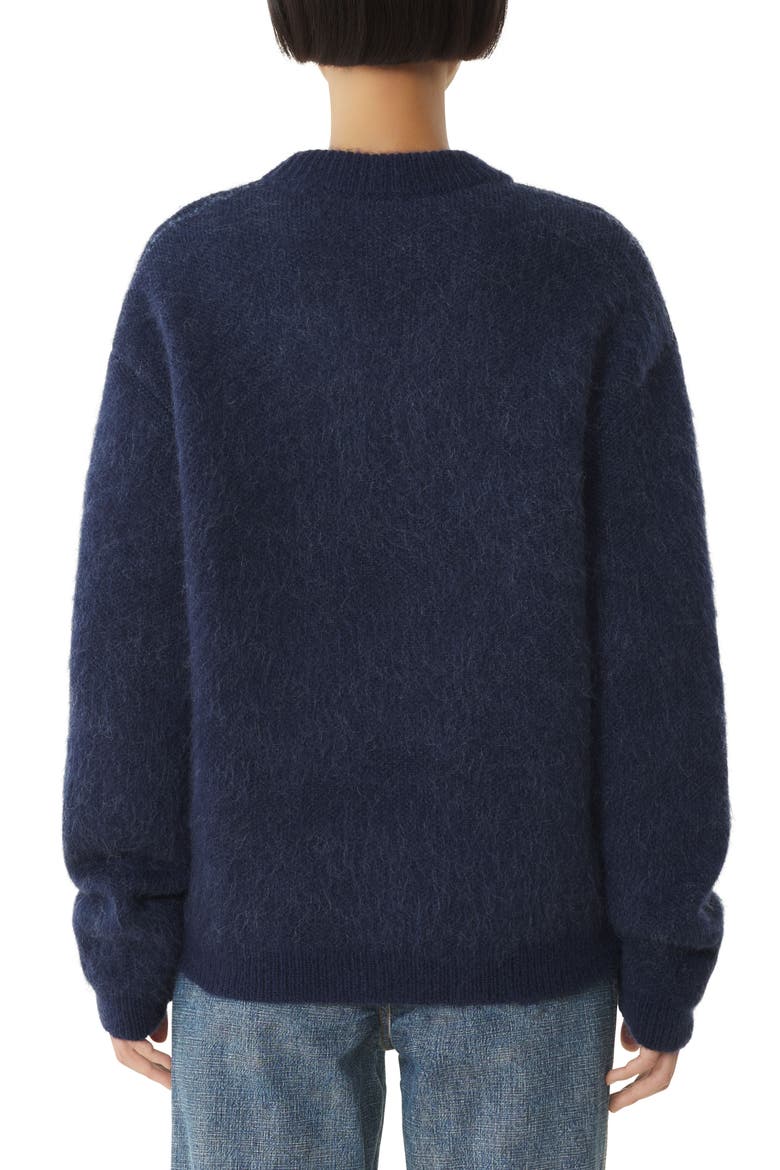 Blue Lunar Year Jacquard Mohair Sweater, Alternate, color, Navy Blue