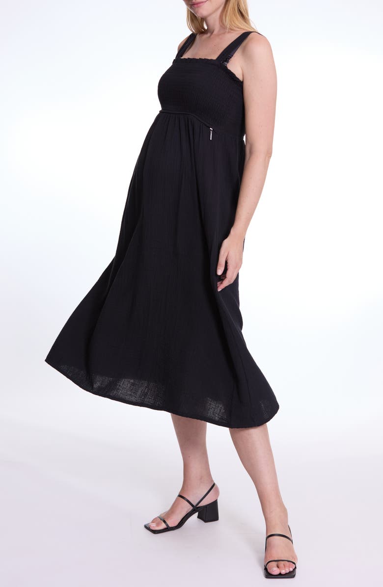 Cache Coeur Lola maternity and nursing dress, Alternate, color, Black