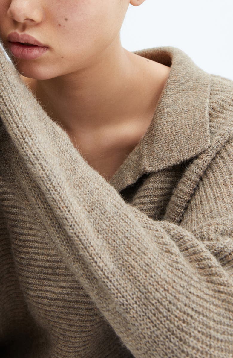 MANGO Oversize Rib Polo Sweater, Alternate, color, 