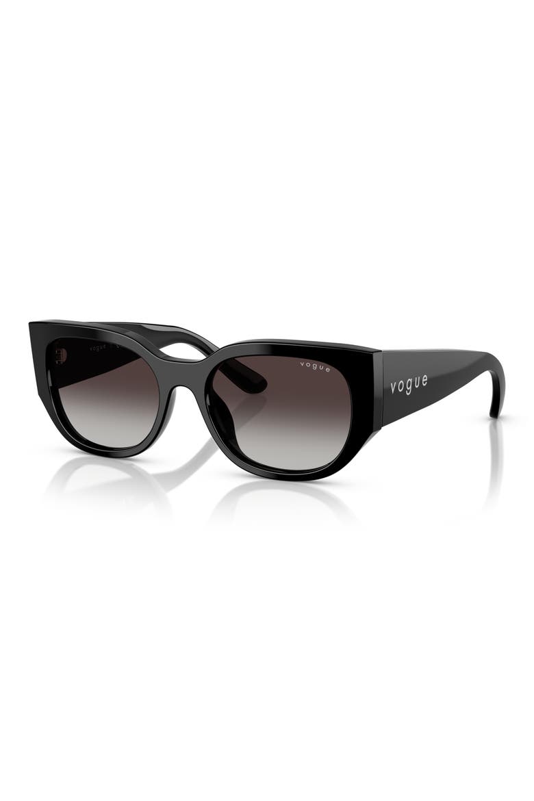 53mm Irregular Sunglasses, Alternate, color, BLACK