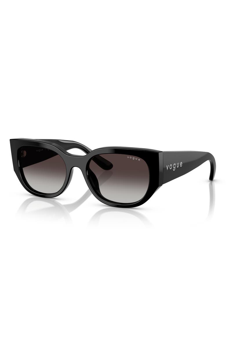 VOGUE 53mm Irregular Sunglasses, Alternate, color, Black