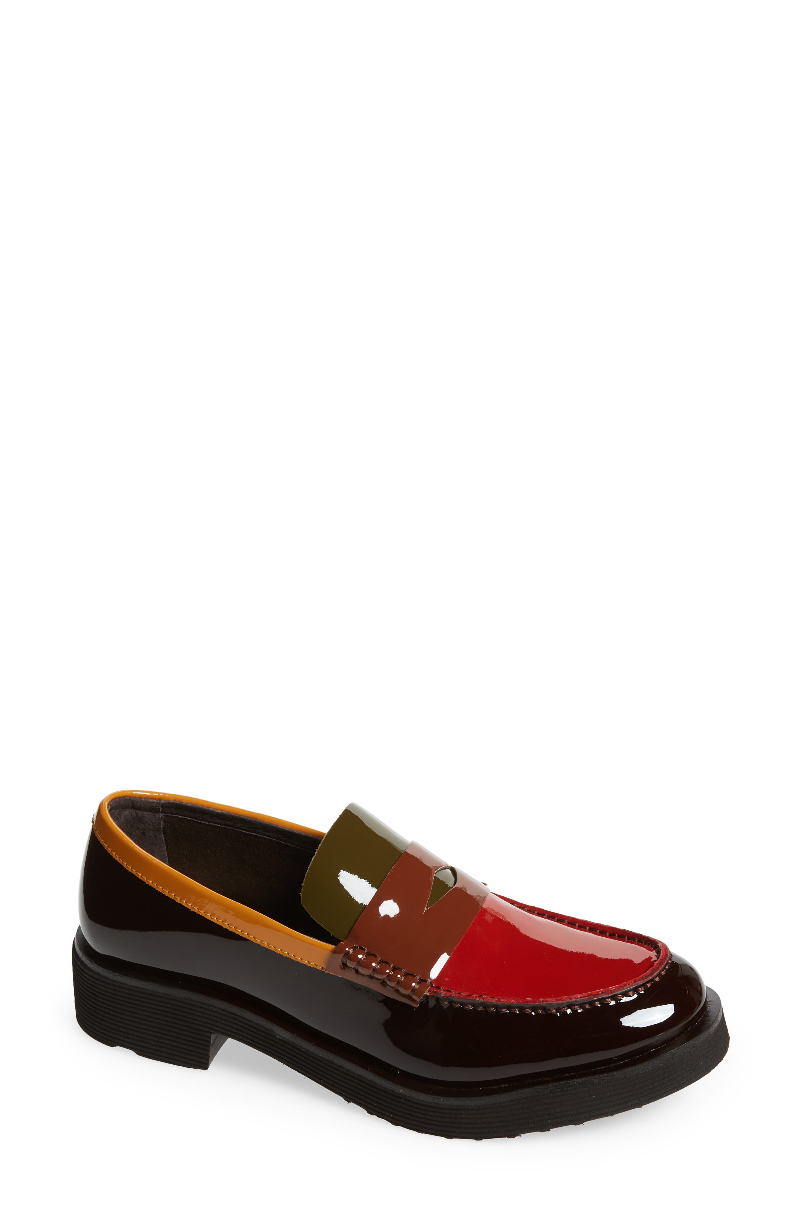 Lenna Penny Loafer, Main, color, DARK PATENT MULTI