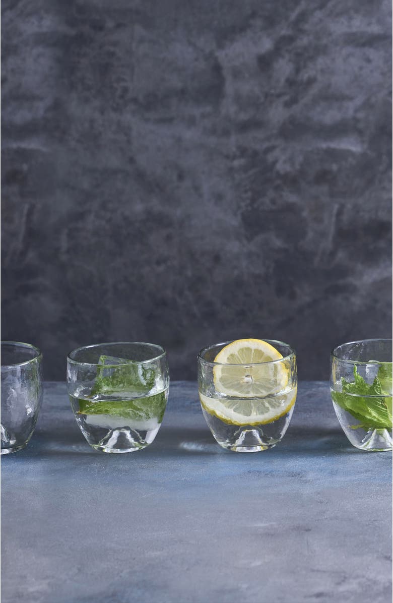 The Collective Home Pebbled Punt Glasses - Set of 4, Alternate, color, Clear