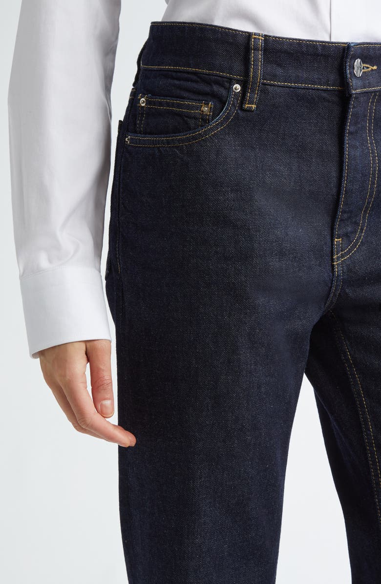 TOTEME Low Rise Organic Cotton Tapered Straight Leg Jeans, Alternate, color, Slate 245