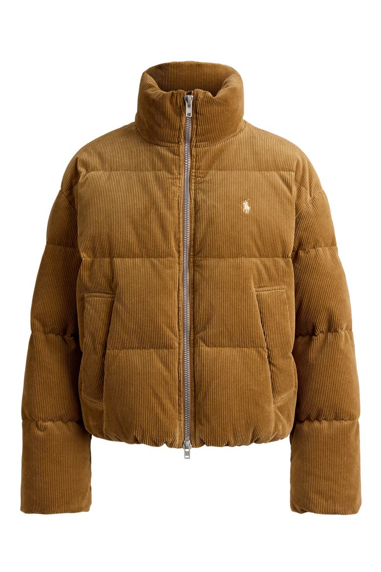 Down Corduroy Puffer Jacket, Alternate, color, TAN