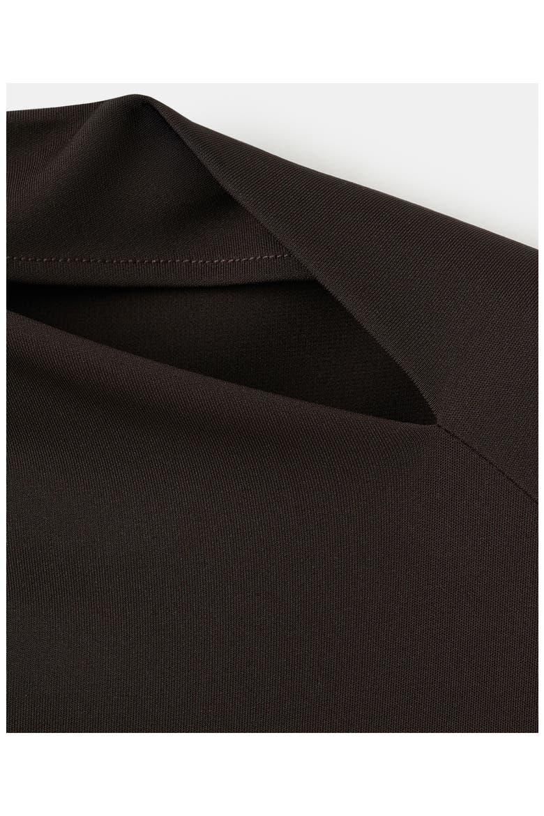Asymmetric Neck Long Sleeve Dress, Alternate, color, CHOCOLATE