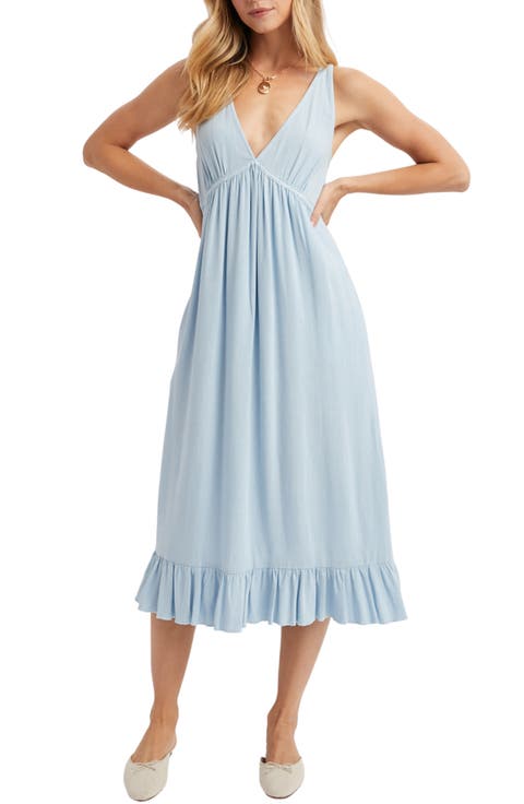 Ruffle Trim Midi Dress