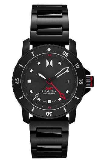 Mvmt Men's Cali Diver Automatic Black Stainless Steel Bracelet Watch 40mm In Black