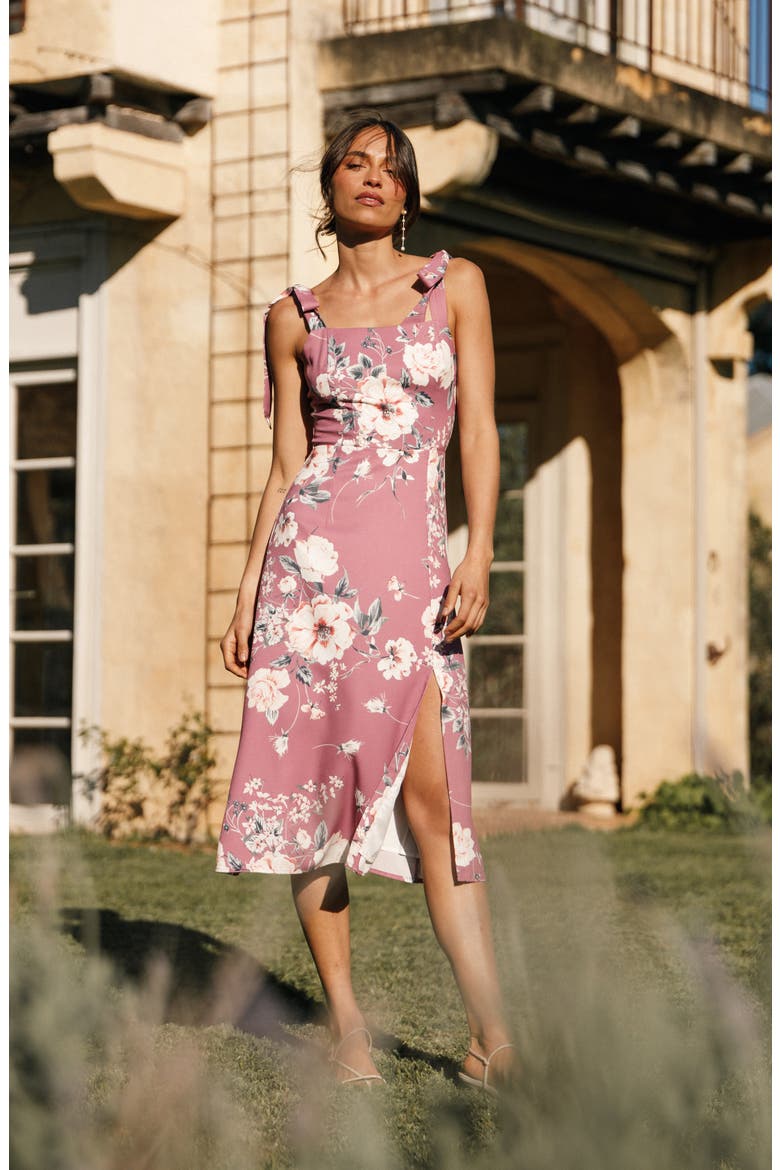 Laurel Floral Print Sundress, Alternate, color, DARK ROSE FLORAL