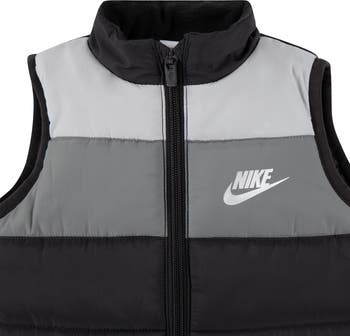 Kids' Colorblock Puffer Vest, Logo T-Shirt & Fleece Joggers Set