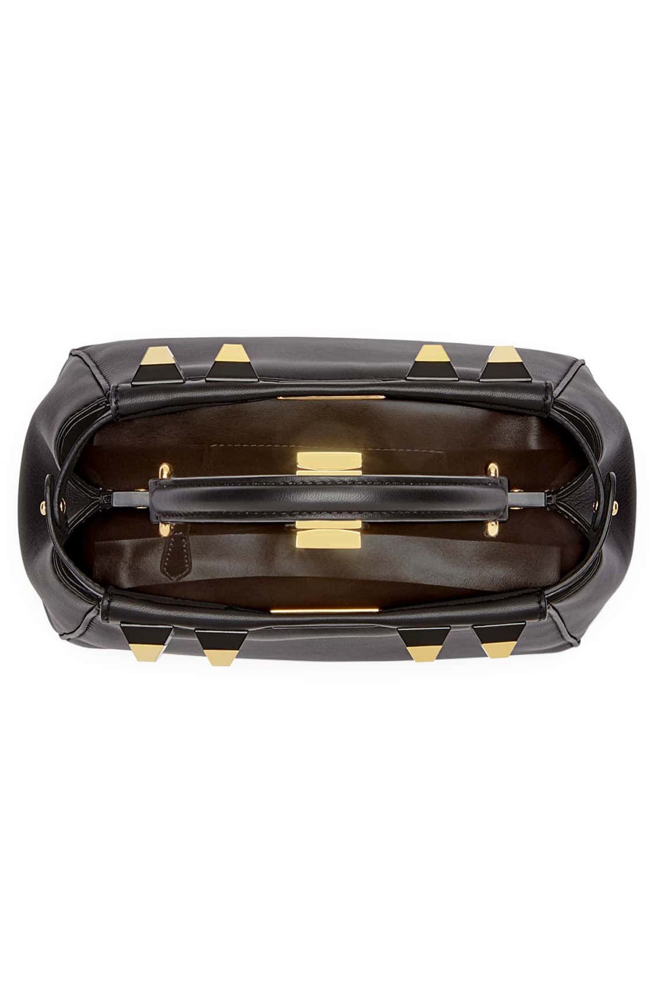 Fendi Mini Peekaboo Studded Leather Bag, Alternate, color, 