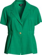 Tahari ASL Short Sleeve Linen Jacket