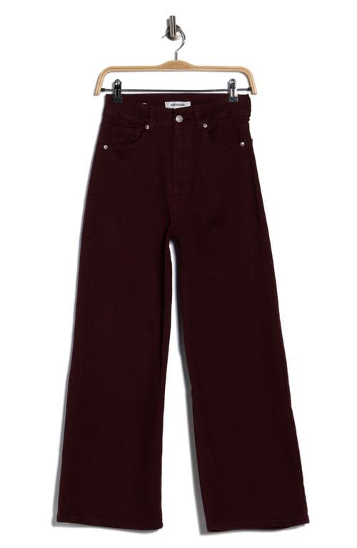 Vigoss Dylan Crop Wide Leg Jeans In Burgundy