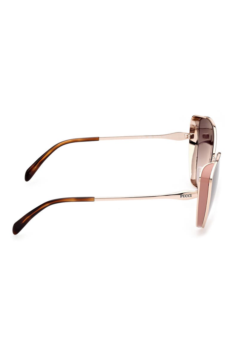 61mm Cat Eye Gradient Lens Sunglasses, Alternate, color, ROSE GOLD/ GRADIENT SMOKE
