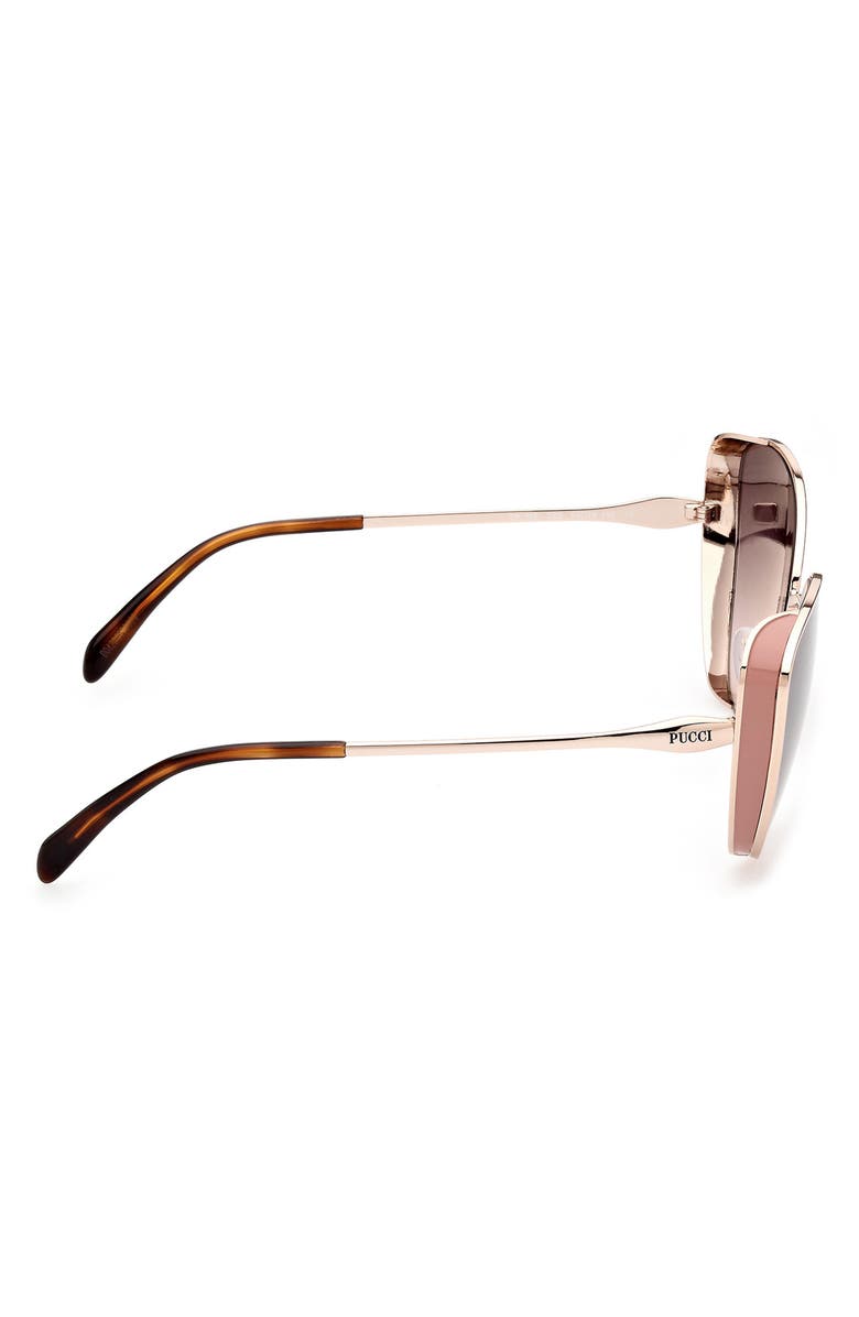 Emilio Pucci 61mm Cat Eye Gradient Lens Sunglasses, Alternate, color, Rose Gold/ Gradient Smoke