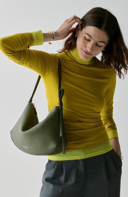 Kate Spade New York Large Loop Pebble Leather Shoulder Bag In Green