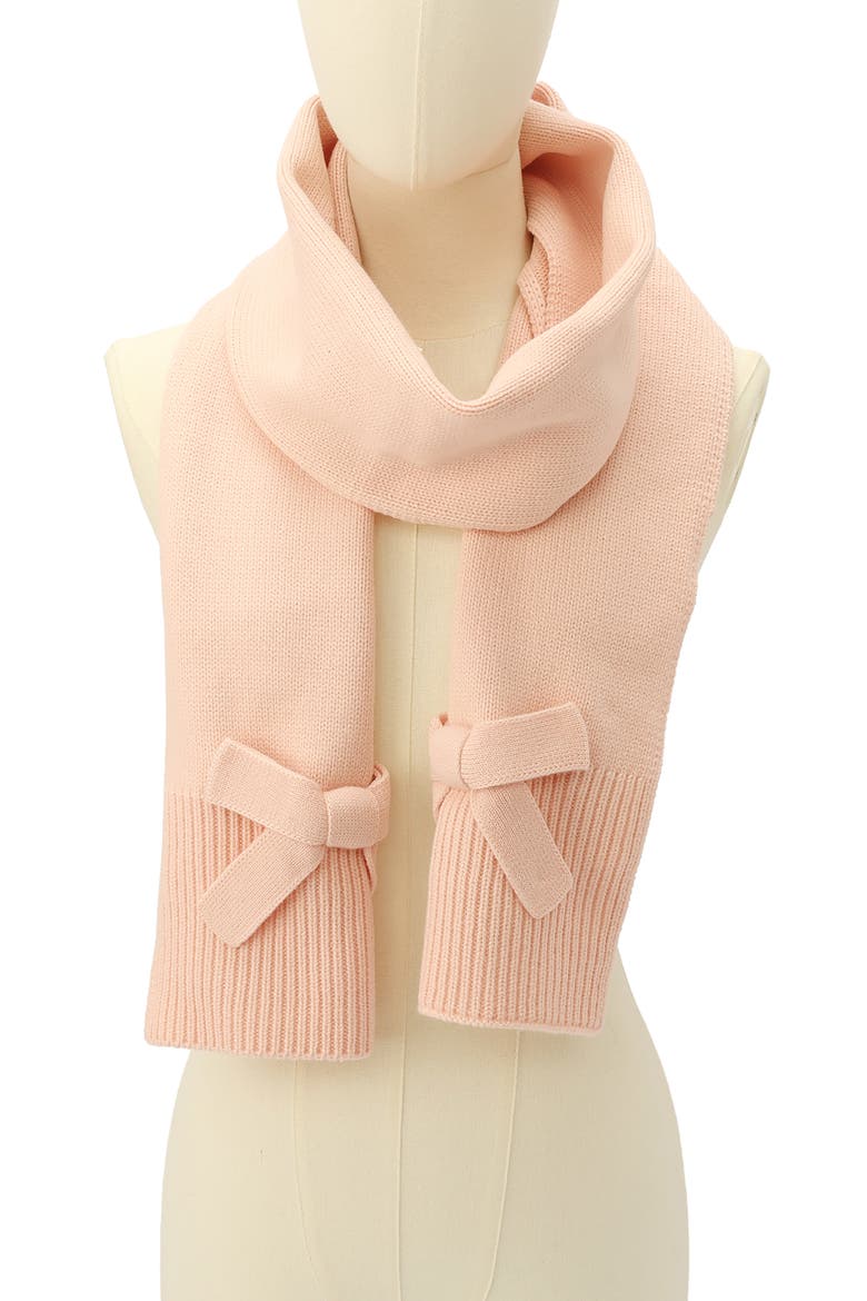 bow trim scarf, Alternate, color, ENGLISH ROSE