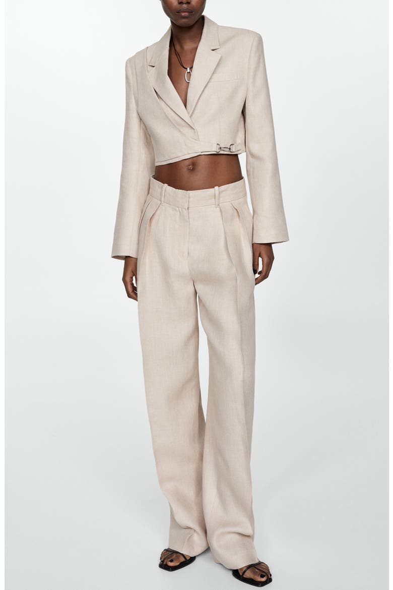 Straight Leg Linen Pants, Alternate, color, LIGHT/ PASTEL GREY