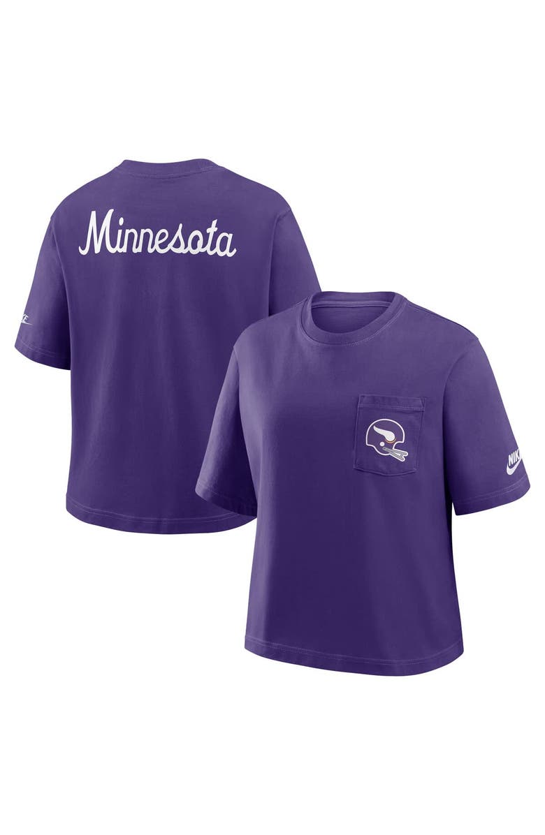 Nike Women's Nike Purple Minnesota Vikings Rewind Pocket Boxy T-Shirt, Alternate, color, Purple