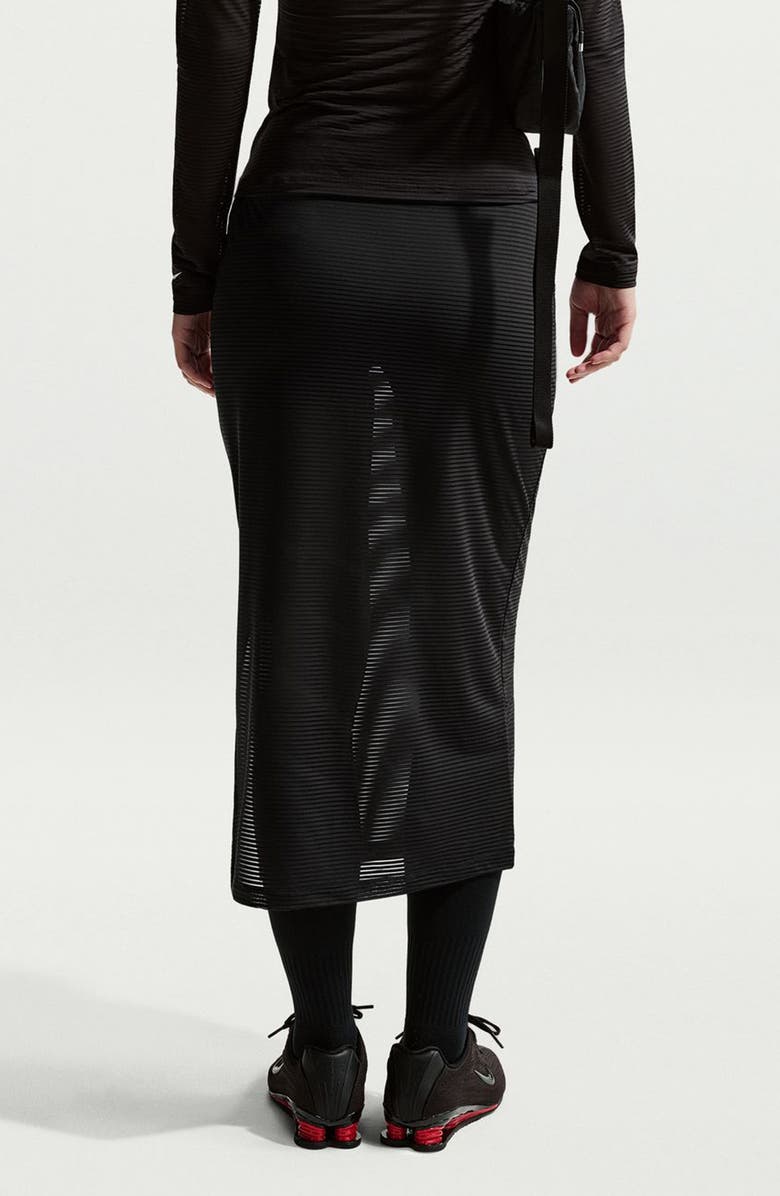 Nike Stripe Sheer Midi Skirt, Alternate, color, Black/ Sail