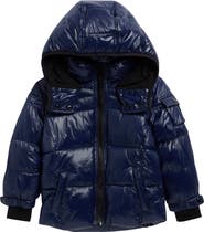 S13 Kids' Downhill Glossy Hooded Puffer Jacket