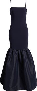 LIKELY Morgette Bow Back Mixed Media Mermaid Gown