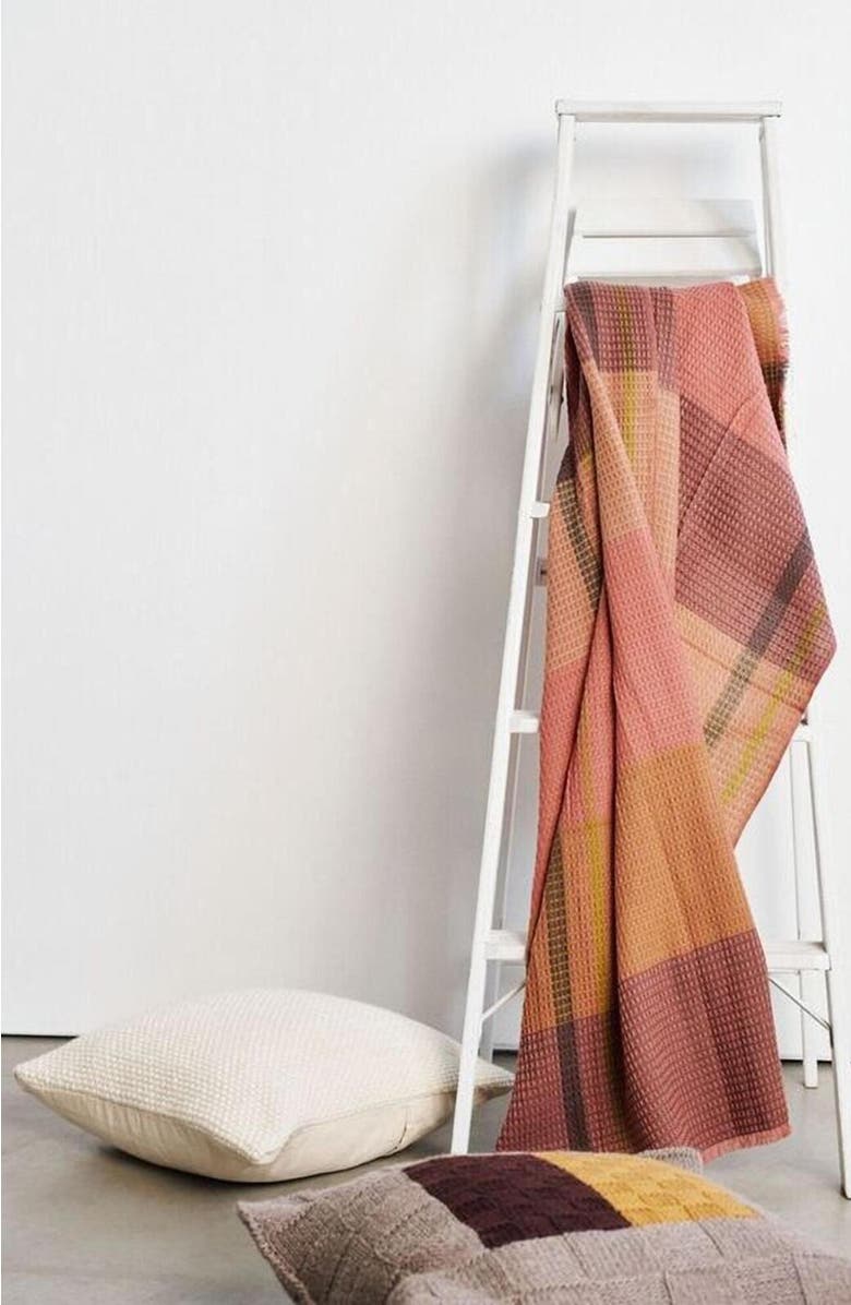 Studio Variously Cocoon Merino Waffle Handloom Throw, Alternate, color, Rust