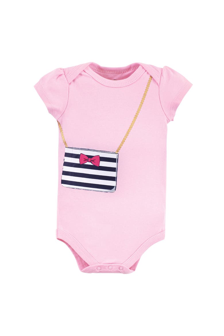 Breathable Cotton Bodysuits, Alternate, color, Pink Navy Necklace